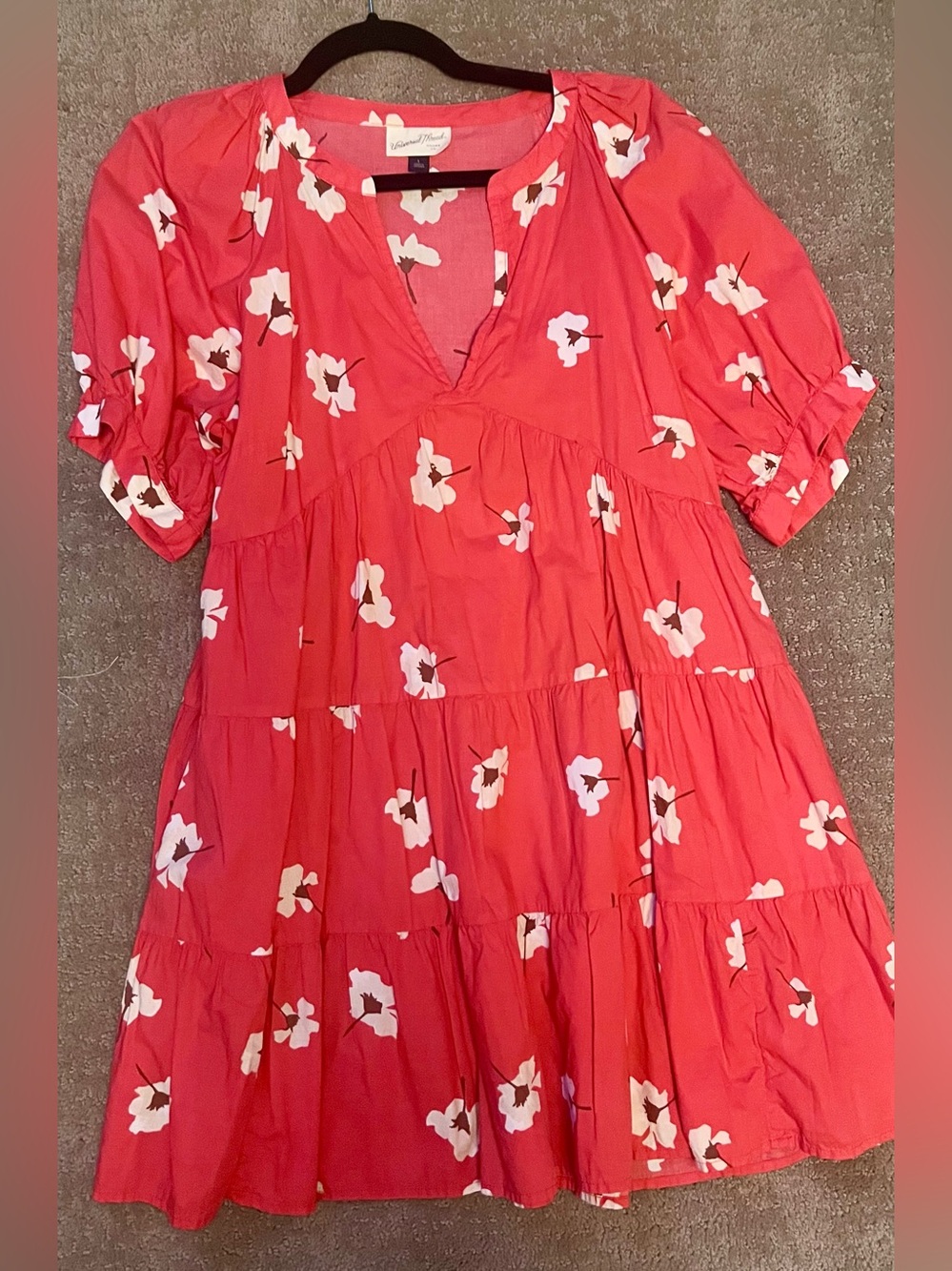 Universal Thread Coral Pink Floral Shirt Dress